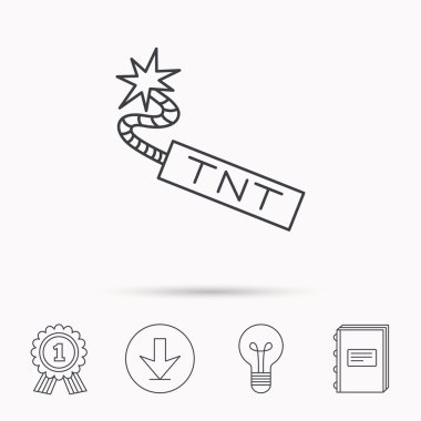 TNT dinamit simgesi. Bomba patlama işareti.