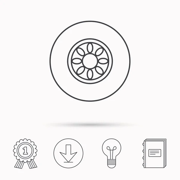 Car wheel icon. Automobile service sign. — Stock Vector