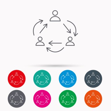 Ekip çalışması simgesi. Office işlemi oturum çalışma.