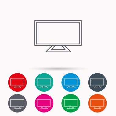 LCD tv simgesi. Monitör oturum açtı.