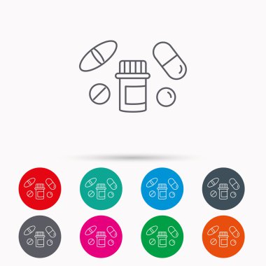 Hapları simgesi. Eczane şişe işareti.