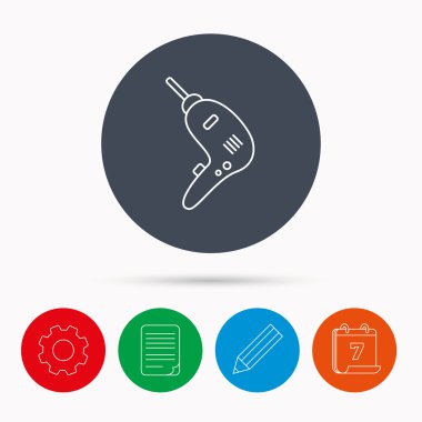 Matkap aracı simgesi. Elektrik jack-çekiç işareti.