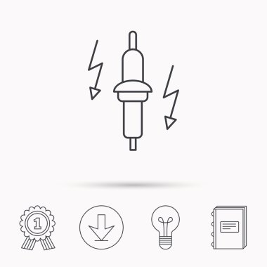 Buji simgesi. Araba elektrik bölümü işareti.