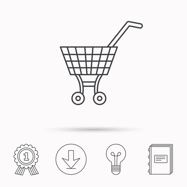 Shopping cart ikonen. Marknaden köper tecken. — Stock vektor