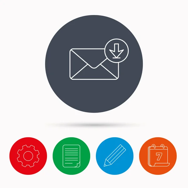 Pictogram e-mail inbox. E-mail bericht teken. — Stockvector