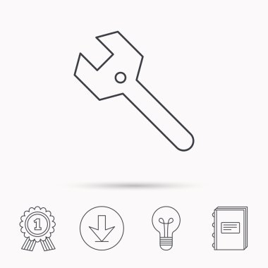 İngiliz anahtarı anahtar simgesi. Onarım aracı işareti.