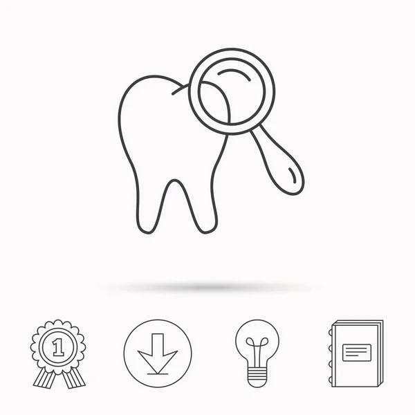 Dental diagnostic icon. Tooth hygiene sign. — Stock Vector