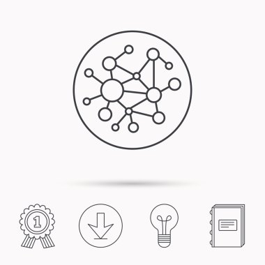 Küresel ağ kutsal kişilerin resmi. Sosyal bağlantılar işareti.