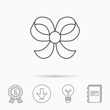 Yay simgesi. Hediye yay-mil işareti.