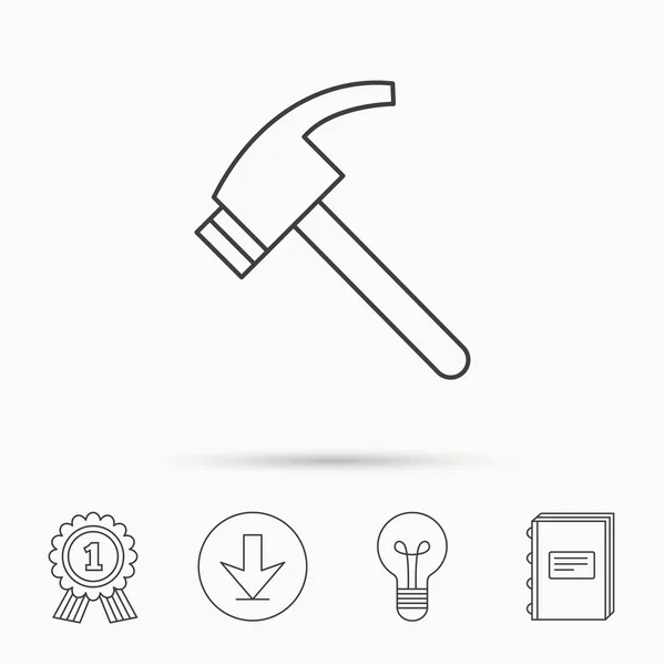 Hammer icon. Repair or fix tool sign. — Stock Vector