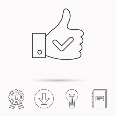 Yukarı gibi simge başparmak. Süper cool oy işareti.