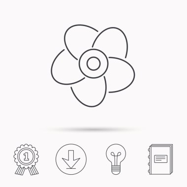 Havalandırma simgesi. Fan veya pervane işareti.