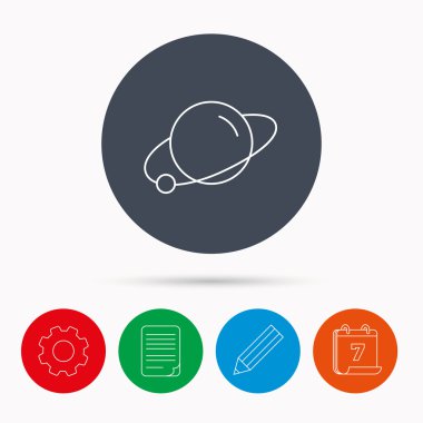 Gezegen simgesi. Dünya küre işareti.