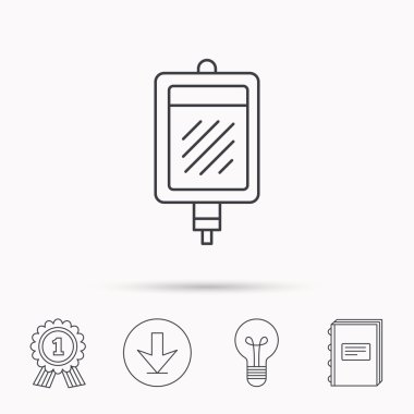 Kan bağışı simgesi. Tıp damla sayacı işareti.