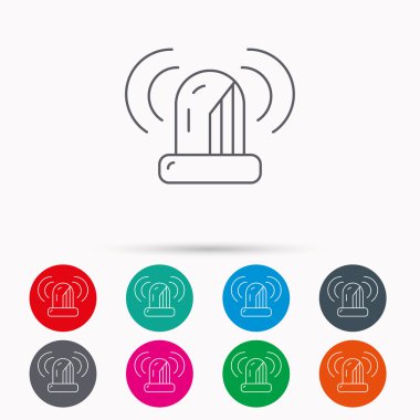 Siren çalar simgesi. Uyarı yanıp sönen ışık işareti.