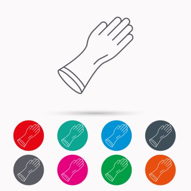 Lastik eldiven simgesi. Lateks el koruma işareti.