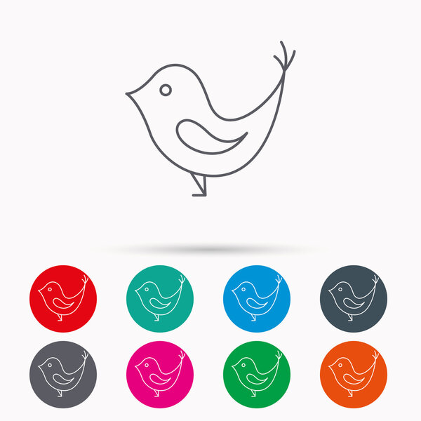 Bird with beak icon. Social media concept sign.
