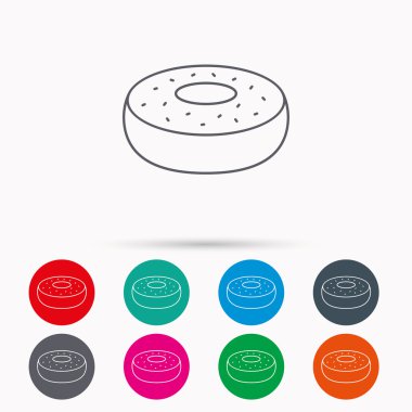 Donut kutsal kişilerin resmi. Tatlı çörek işareti.