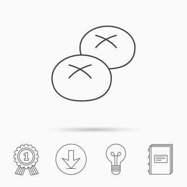 Ekmek rulo veya buns simgesi. Doğal gıda işareti.