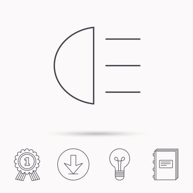 Farları simgesi. Uzak ışık araba işareti.