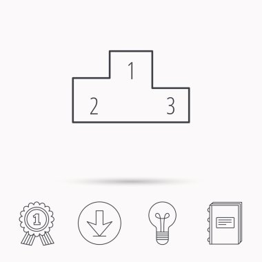 Kazanan podyum simgesi. Ödül töreni Kaide.