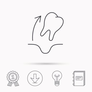 Diş çıkarma simgesini. Diş paradontosis işareti.