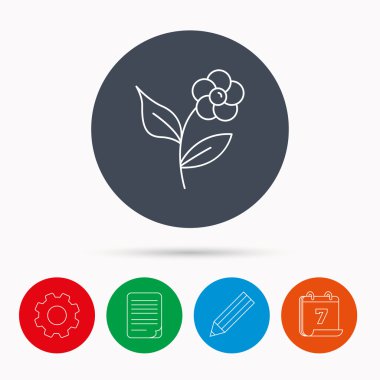 Yaprakları simgesiyle çiçek. Bitki ve yaprakları işaret.