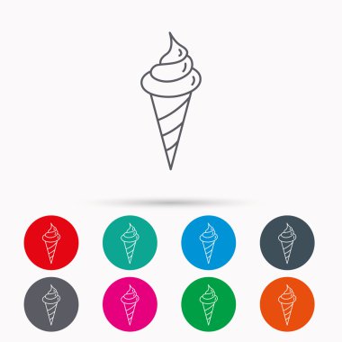 Dondurma simgesi. Şekerli tatlı waffle koni.