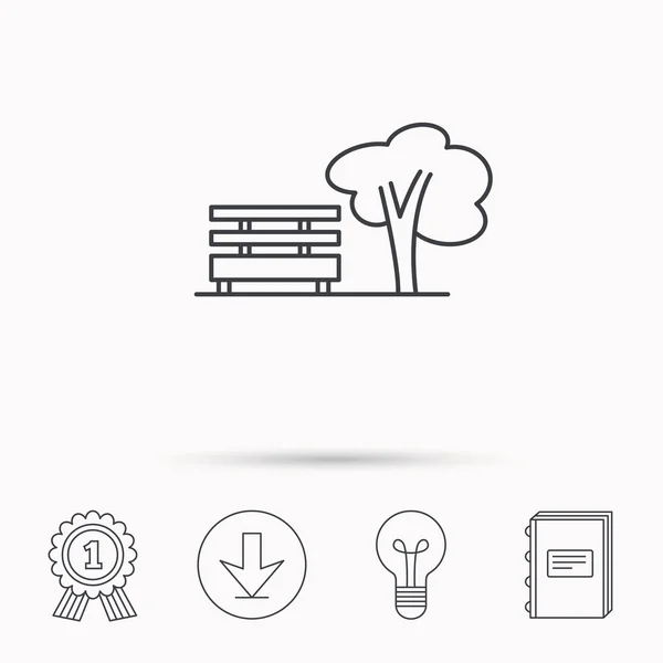 Kamu parki simgesi. Ağaç tezgah işareti ile.