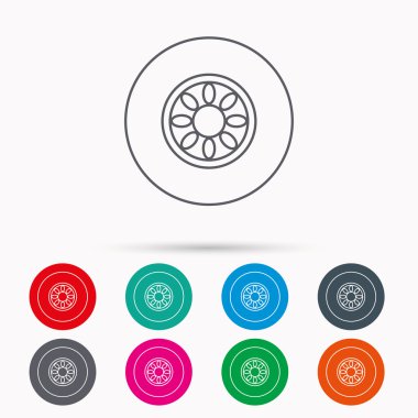Araba tekerlek simgesi. Otomobil servisi işareti.