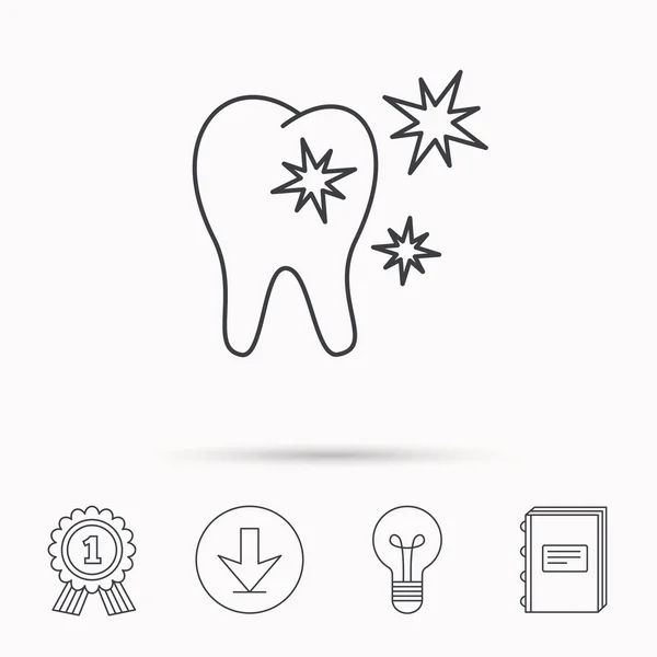 Sağlıklı diş simgesi. Diş koruma işareti. — Stok Vektör