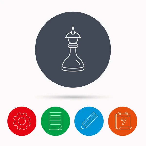 Strategie pictogram. Schaken kingsize of queensize teken. — Stockvector