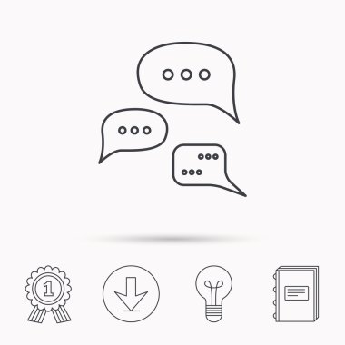 Görüşme simgesi. Sohbet konuşma kabarcıklar işareti.