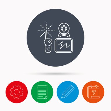 Bebek monitör simgesini. Yeni doğan simgesi için video dadı.