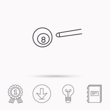 Bilardo topu simgesi. İşareti işaret spor.