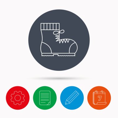 Önyükleme simgesi. Yürüyüş ya da iş ayakkabı işareti.