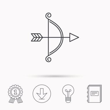 Ok simgesi ile yay. Sevgililer silah işareti.