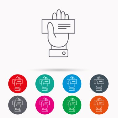 Çek simgesi. İşaret veren.