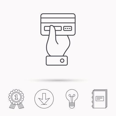 Kredi kartı simgesi. İşaret veren.