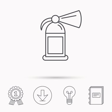 Yangın söndürücü simgesi. Alev koruma işareti.