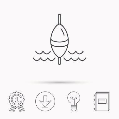 Balık tutma float simgesi. Balıkçı bobber işareti.