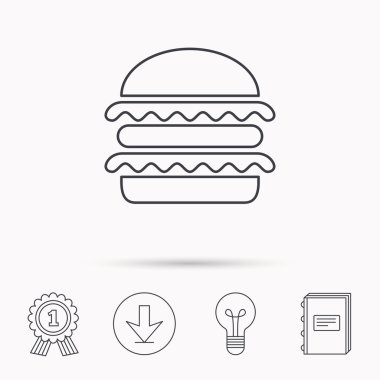 Hamburger simgesi. Fast food işareti.