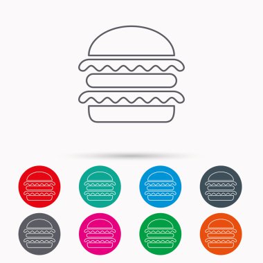 Hamburger simgesi. Fast food işareti.