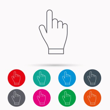 El simgesini tıklatın. Basın veya itme işaretçi işaret.