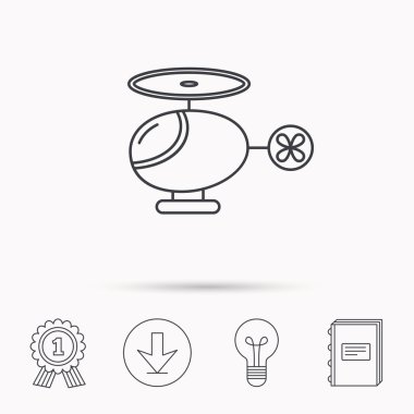 Helikopter simgesi. Kentsel hava taşıma işareti.