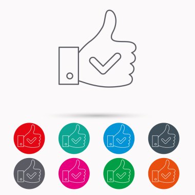 Yukarı gibi simge başparmak. Süper cool oy işareti.