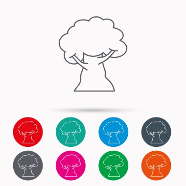 Meşe ağacı simgesi. Orman ahşap işareti.
