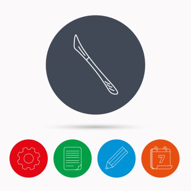 Neşter simgesi. Cerrah aracı işareti.