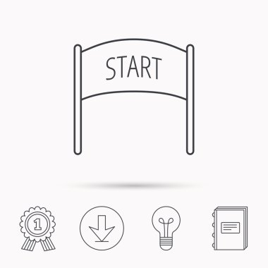 Afiş simgesi başlatın. Maraton denetim noktası işareti.