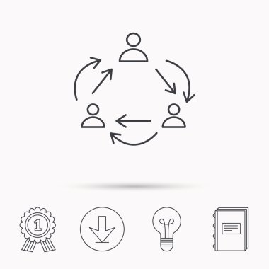 Ekip çalışması simgesi. Office işlemi oturum çalışma.